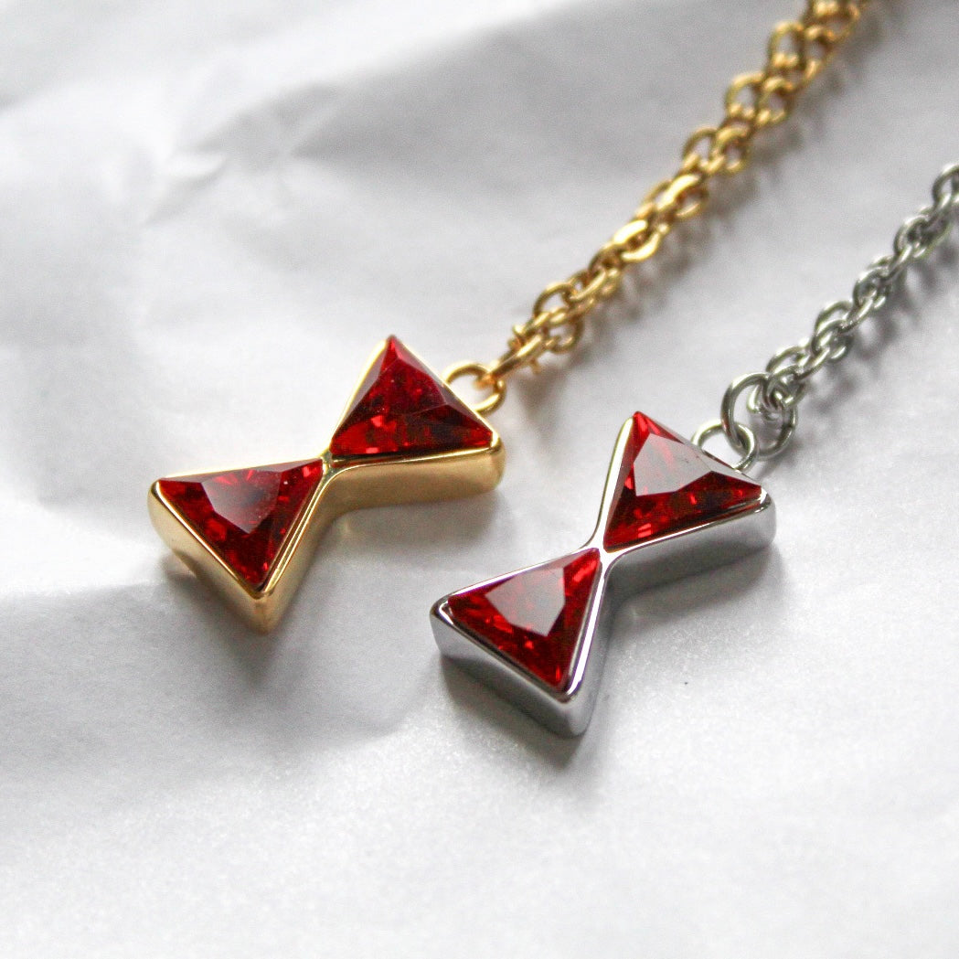 Natasha Red Hourglass necklace