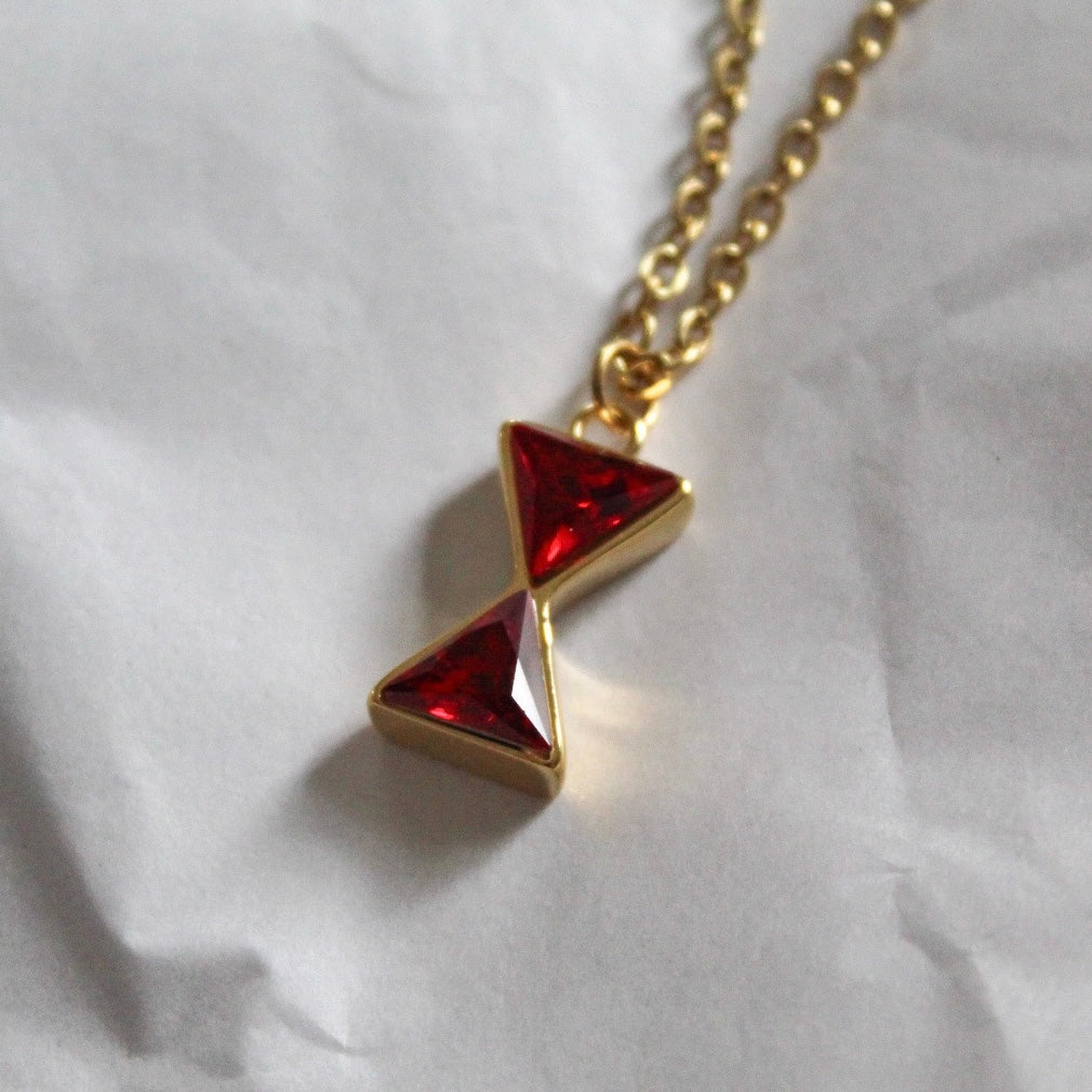 Natasha Red Hourglass necklace