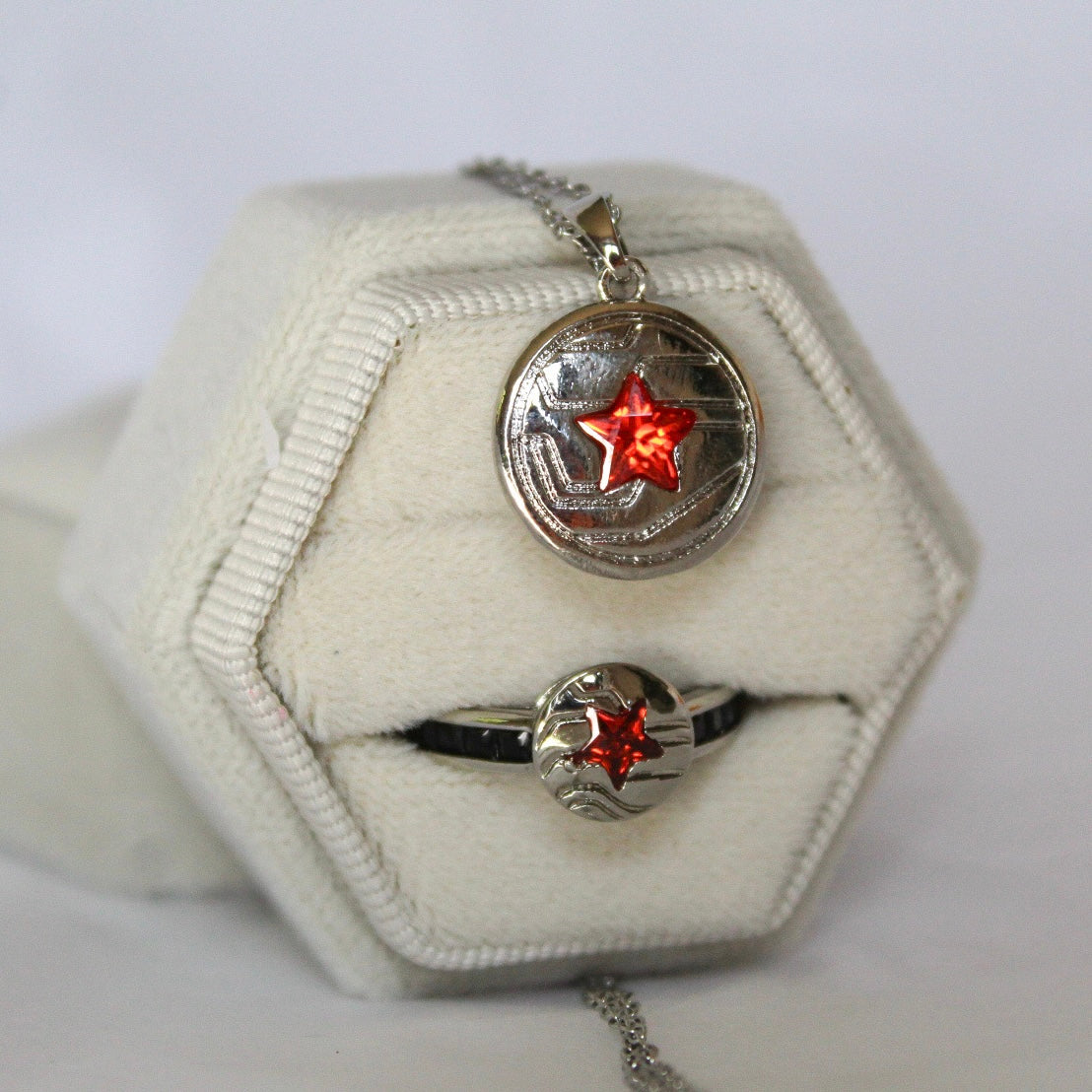 Winter Soldier necklace & ring duo