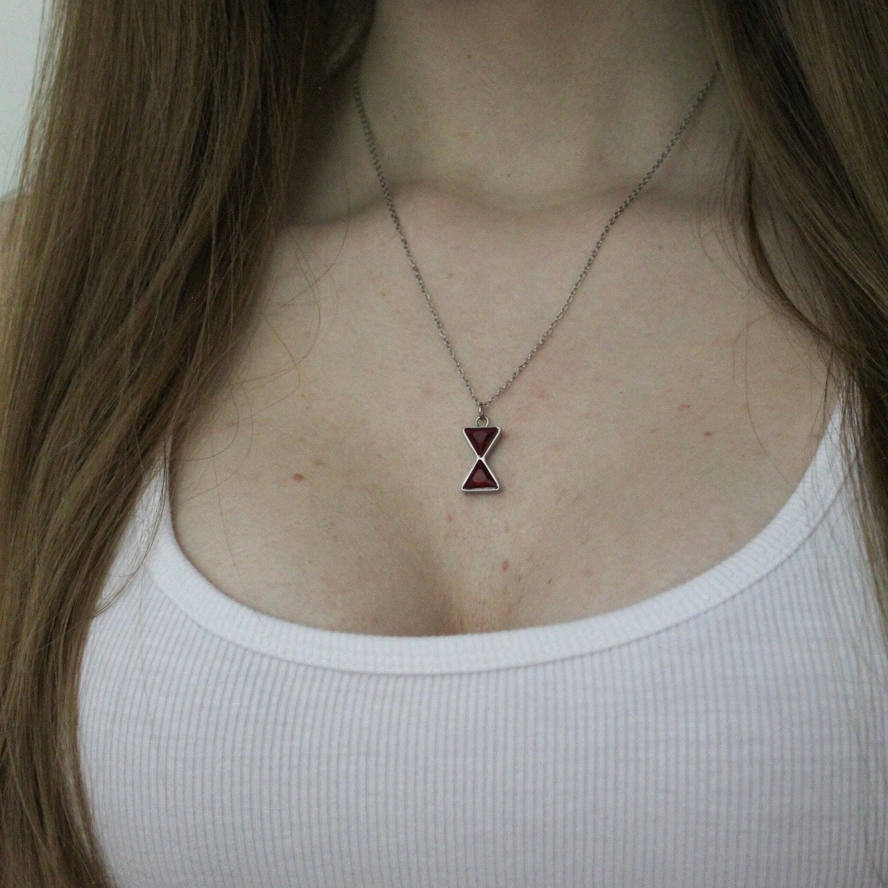 Natasha Red Hourglass necklace