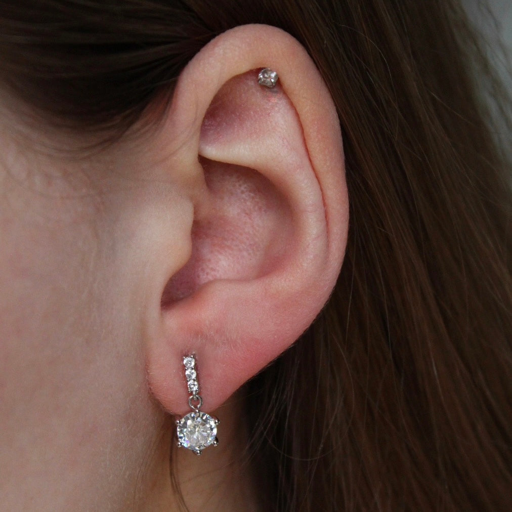 925 Diamanté Drop Earrings